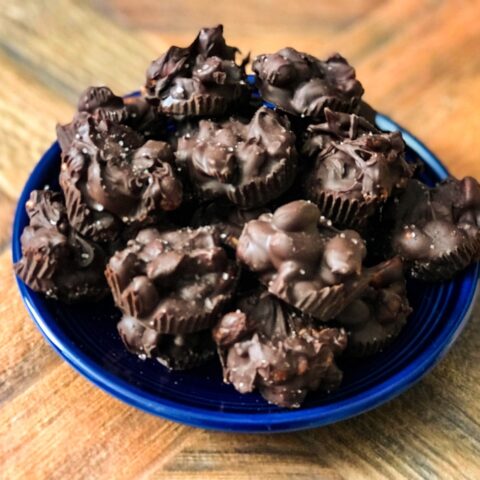 Dark Chocolate Sea Salt Peanut Clusters