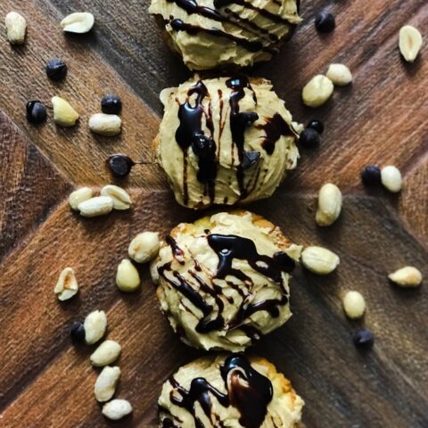 Low Carb Peanut Butter Frosted Cupcakes