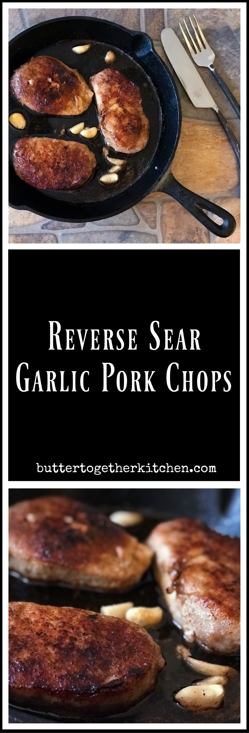 garlic seasoned pork chops long pin for Pinterest