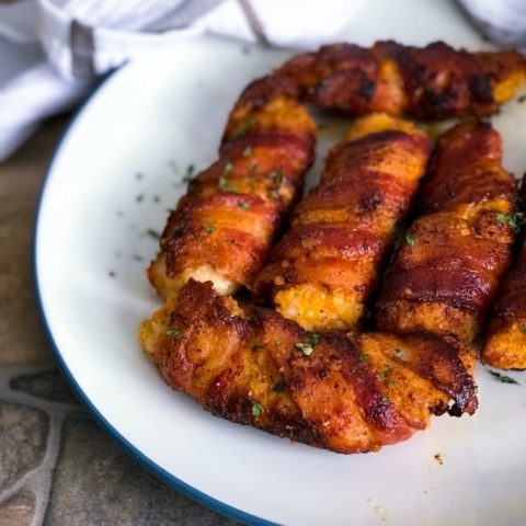 Bacon Wrapped Parmesan Crusted Chicken