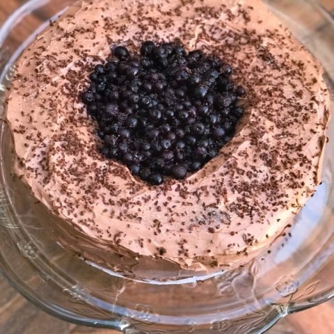 Keto Blueberry Chocolate Cake