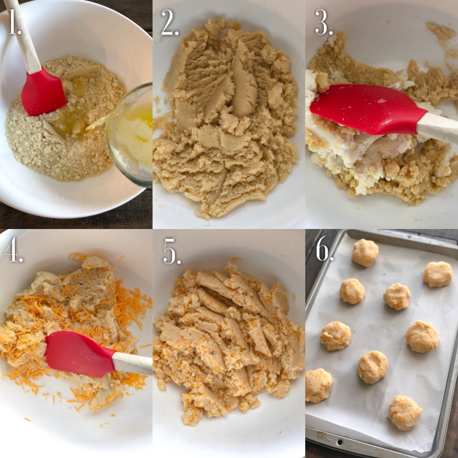 keto cheddar biscuits step-by-step photos