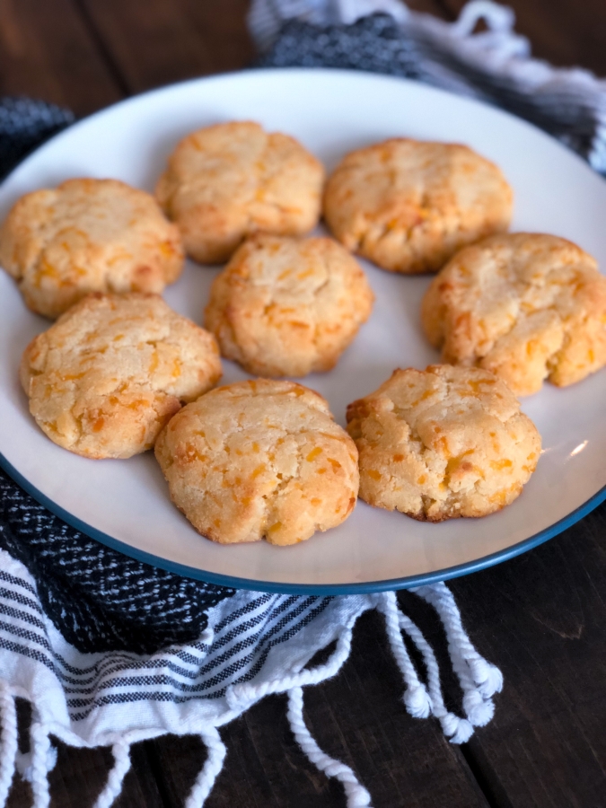 cheddar biscuits on a plate 