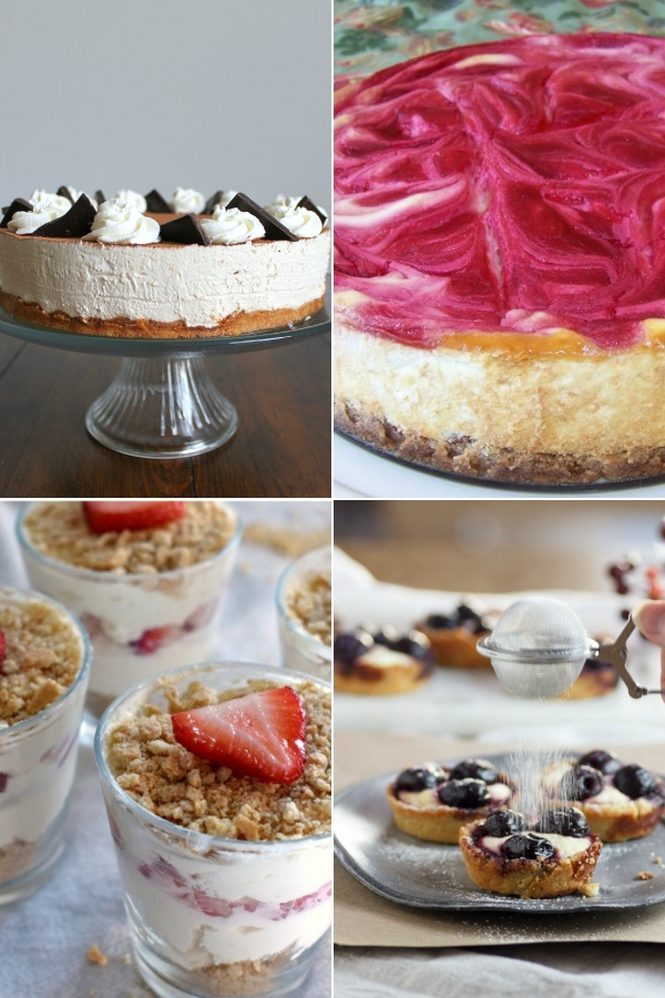 collage of keto cheesecakes for the holidays