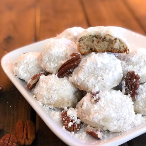 Keto Pecan Snowball Cookies