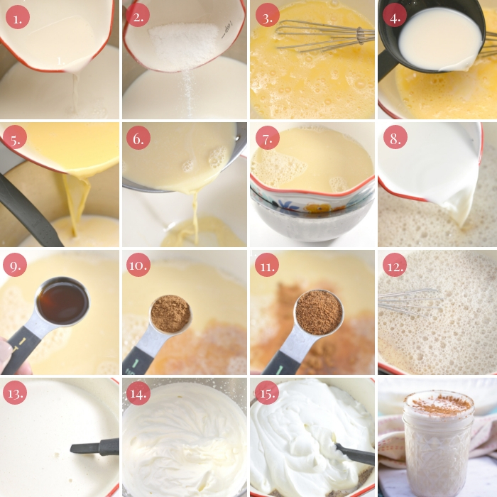 detailed step by step how to make eggnog