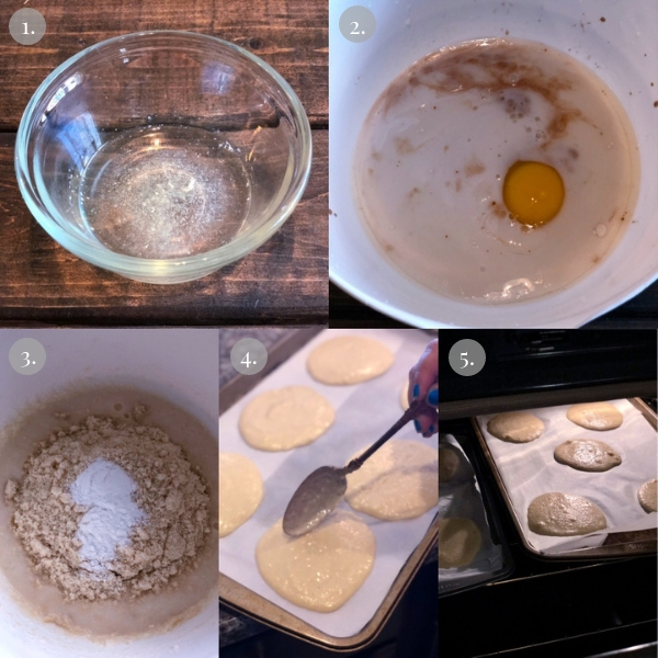image collage on how to make keto pancakes step by step