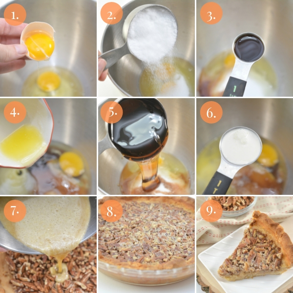 step by step photos of how to make keto pecan pie filling