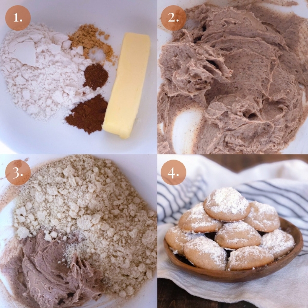 4 picture collage how to make keto ginger cookies