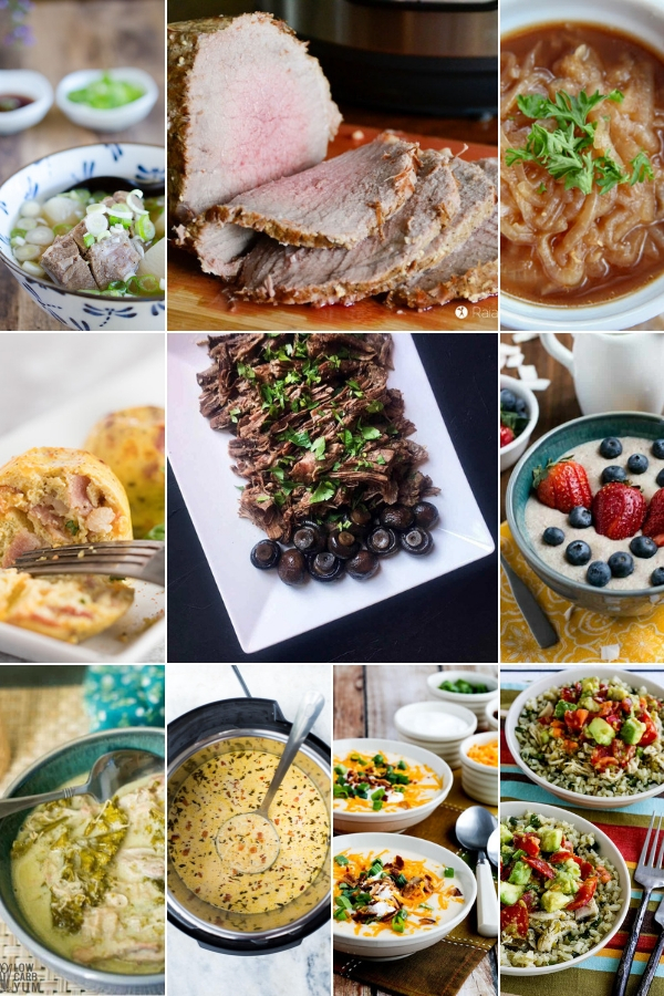 10 image collage for different instant pot recipes