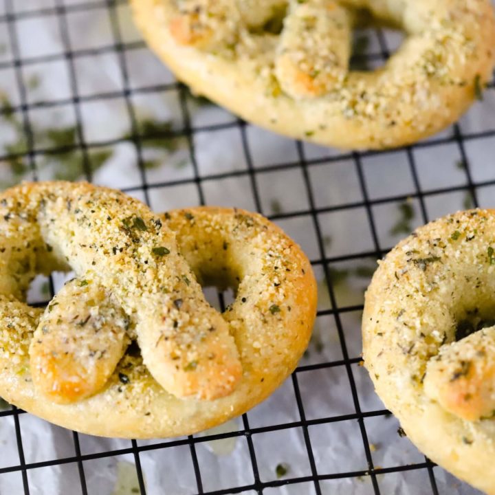Garlic Parmesan Keto Pretzels