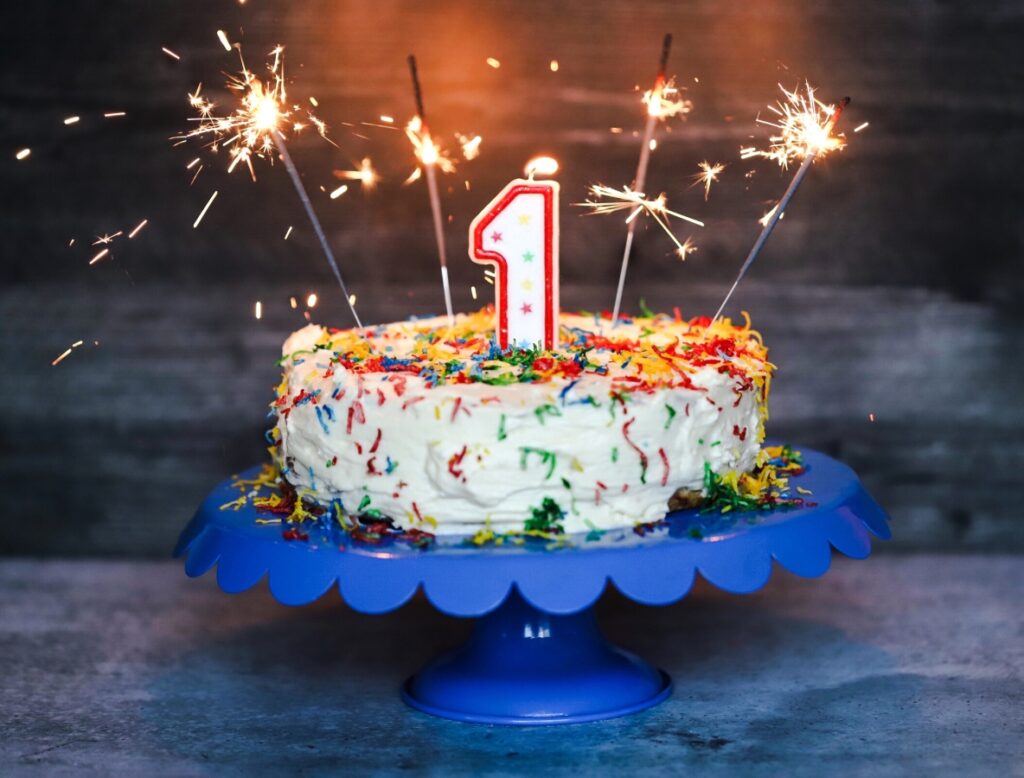 Funfetti Keto Birthday Cake 1 Year Blog Birthday Butter Together Kitchen