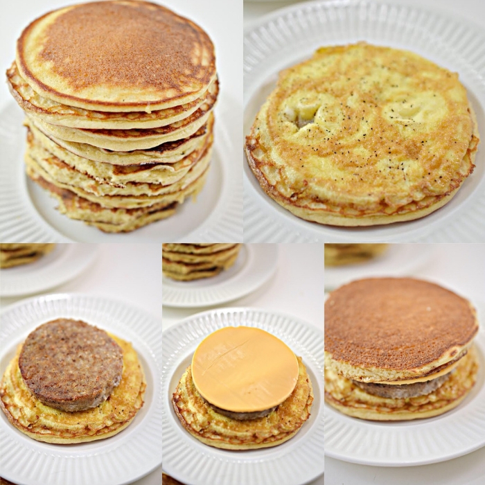 step by step photos how to put together the McGriddle sandwich