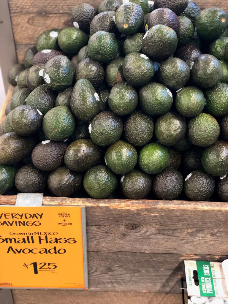 avocados at Whole Foods