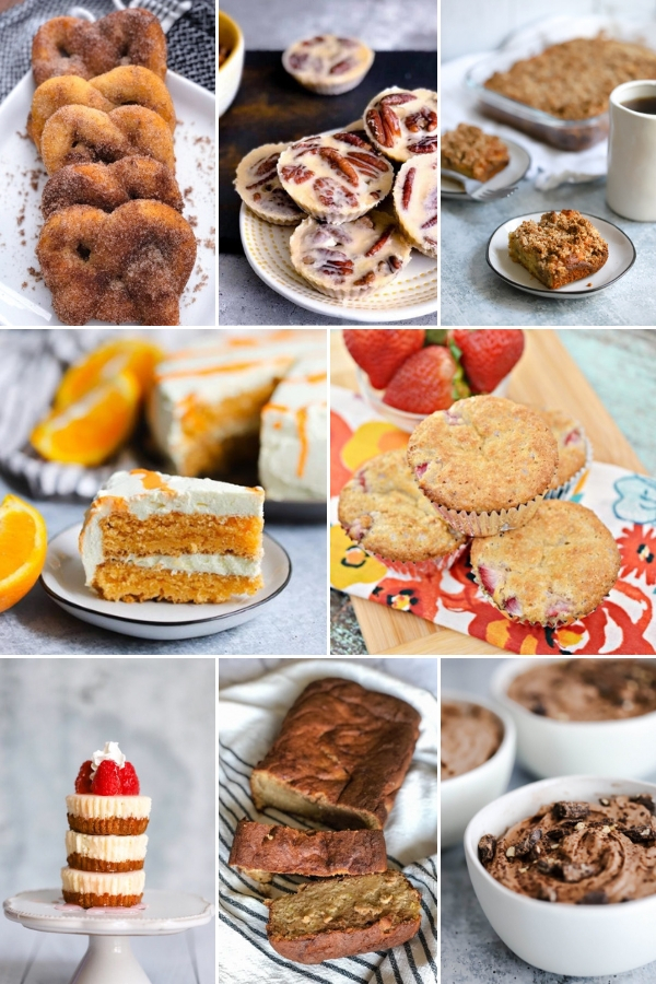 8 photo collage of different bento brunch recipes