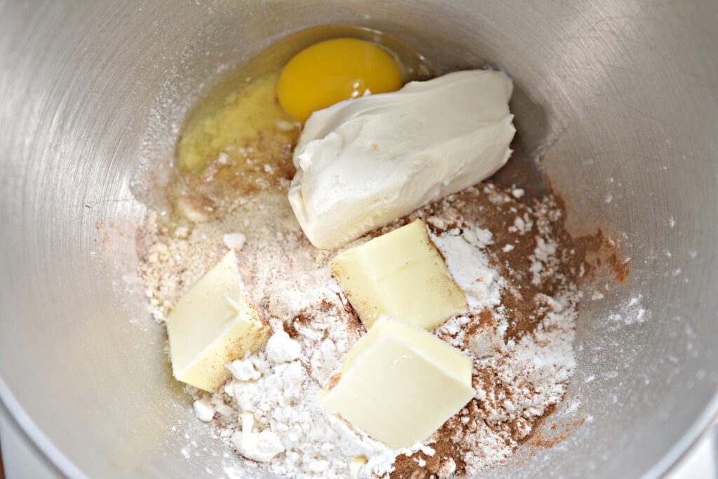 all crust ingredients in a mixing bowl