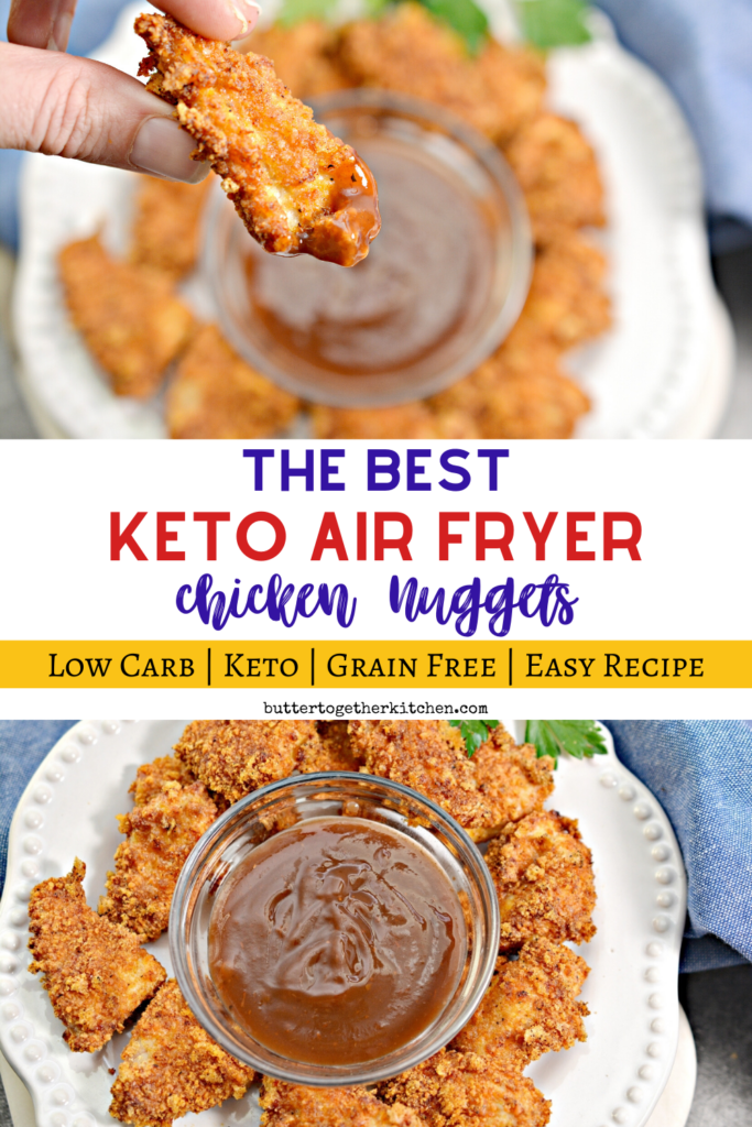 These Air Fryer Keto Chicken Nuggets are SO juicy, crispy, and delicious! You will love this quick and delicious meal. @perduefarms #PerdueFarmsFarmtoHome #PerdueFarms_Partner #AD #ketochickennuggets #ketoairfryerchicken #ketoairfryerchickennuggets 