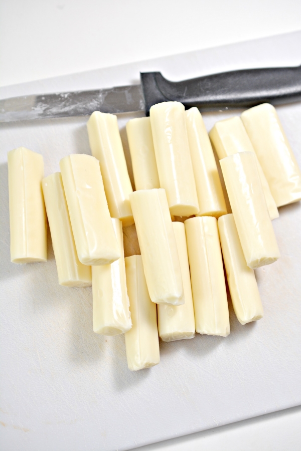 cut up cheese sticks